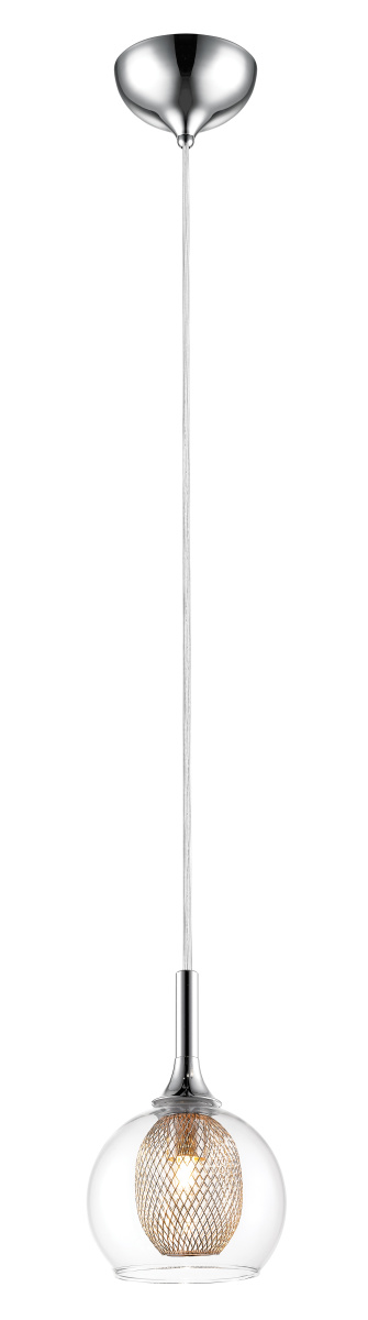 One Light Pendant by Z-Lite - Auge Collection, Chrome Finish - 905MP