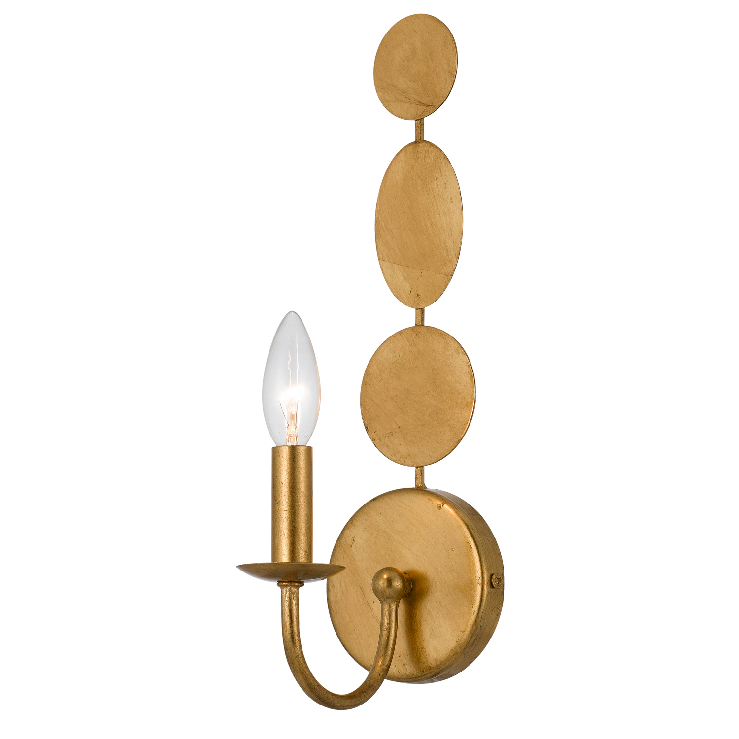 One Light Wall Sconce by Crystorama - Layla Collection, Antique Gold Finish - 541-GA