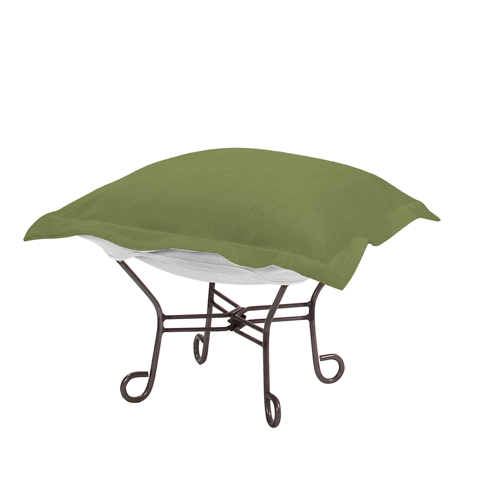 Howard Elliott Patio Collection Ottoman with Cover in Titanium - Q510-299