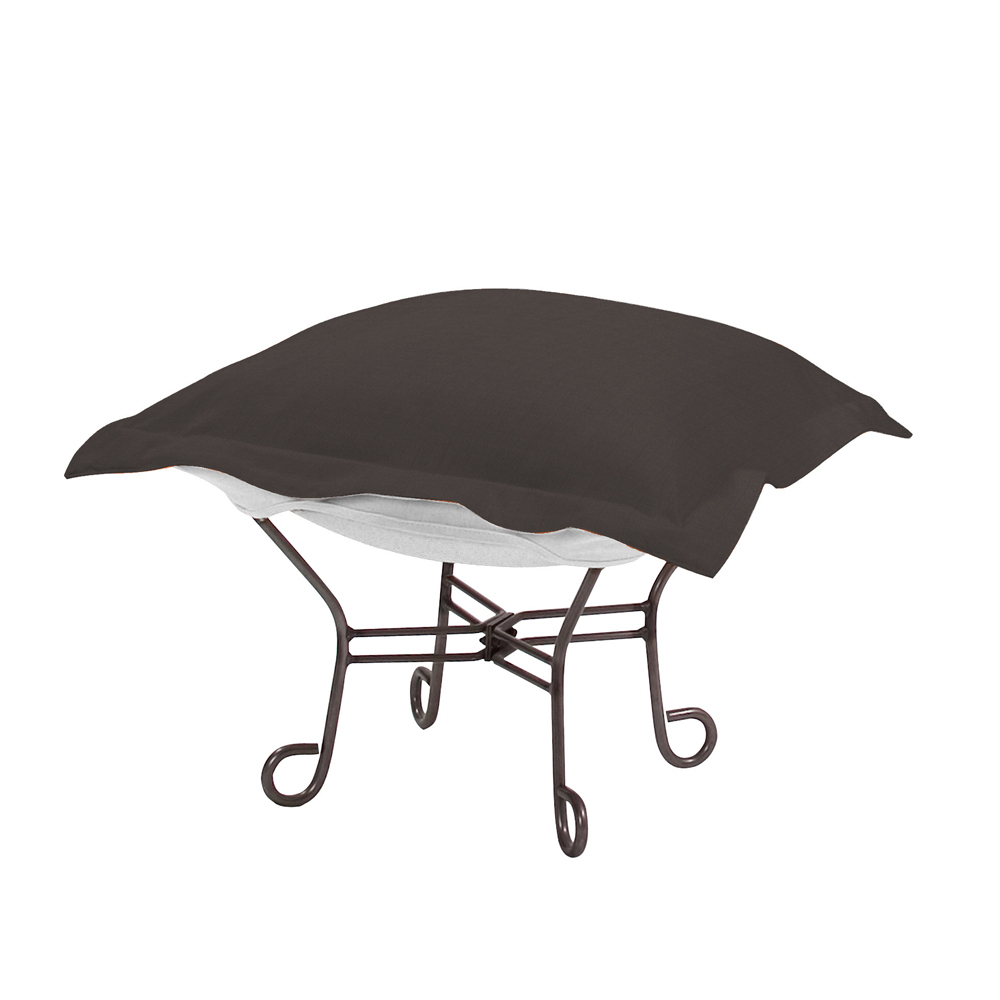 Howard Elliott Patio Collection Puff Ottoman in Titanium - Q510-460