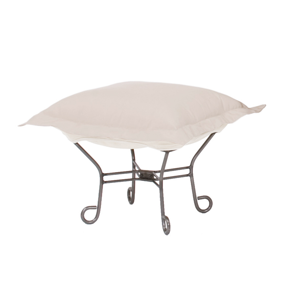 Howard Elliott Patio Collection Ottoman with Cover in Titanium - Q510-463