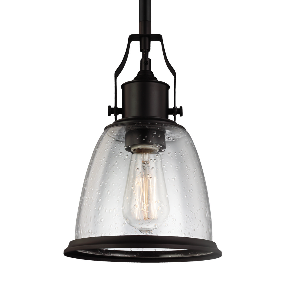 Generation Lighting. Hobson One Light Pendant in Oil Rubbed Bronze - P1354ORB