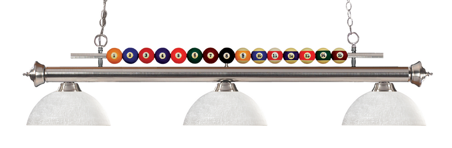 Three Light Billiard by Z-Lite - Shark Collection, Brushed Nickel Finish - 170BN-DWL14