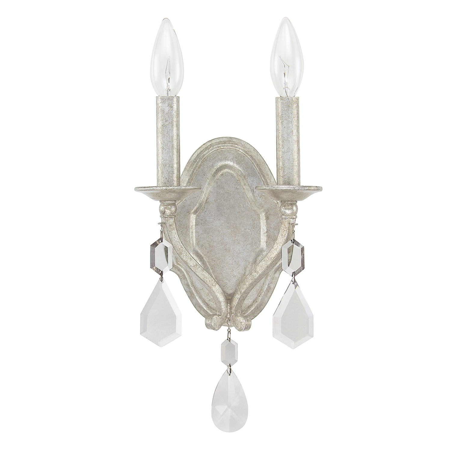 Capital Lighting Blakely Two Light Wall Sconce in Antique Silver - 1617AS-CR