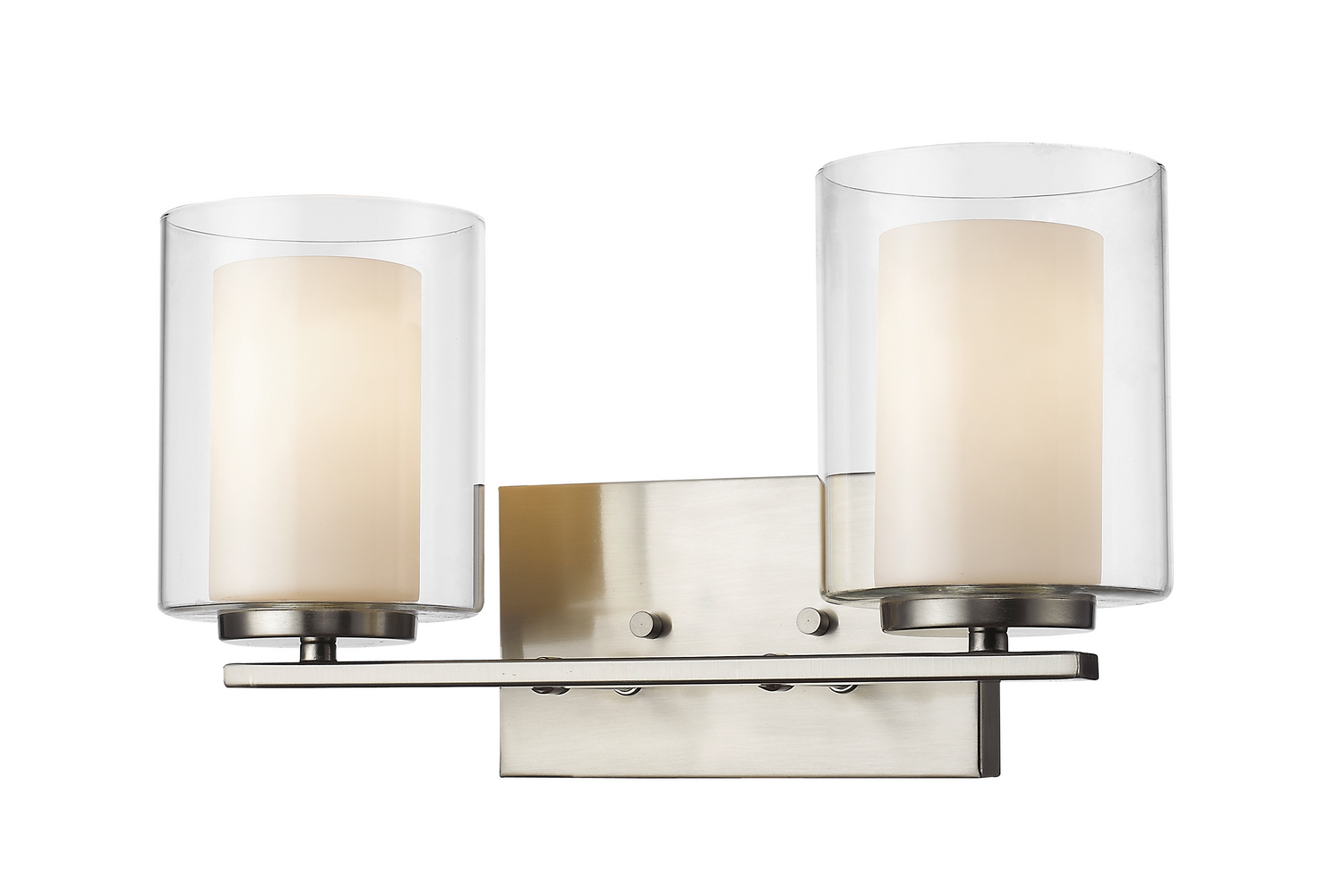 Two Light Vanity by Z-Lite - Willow Collection, Brushed Nickel Finish - 426-2V-BN