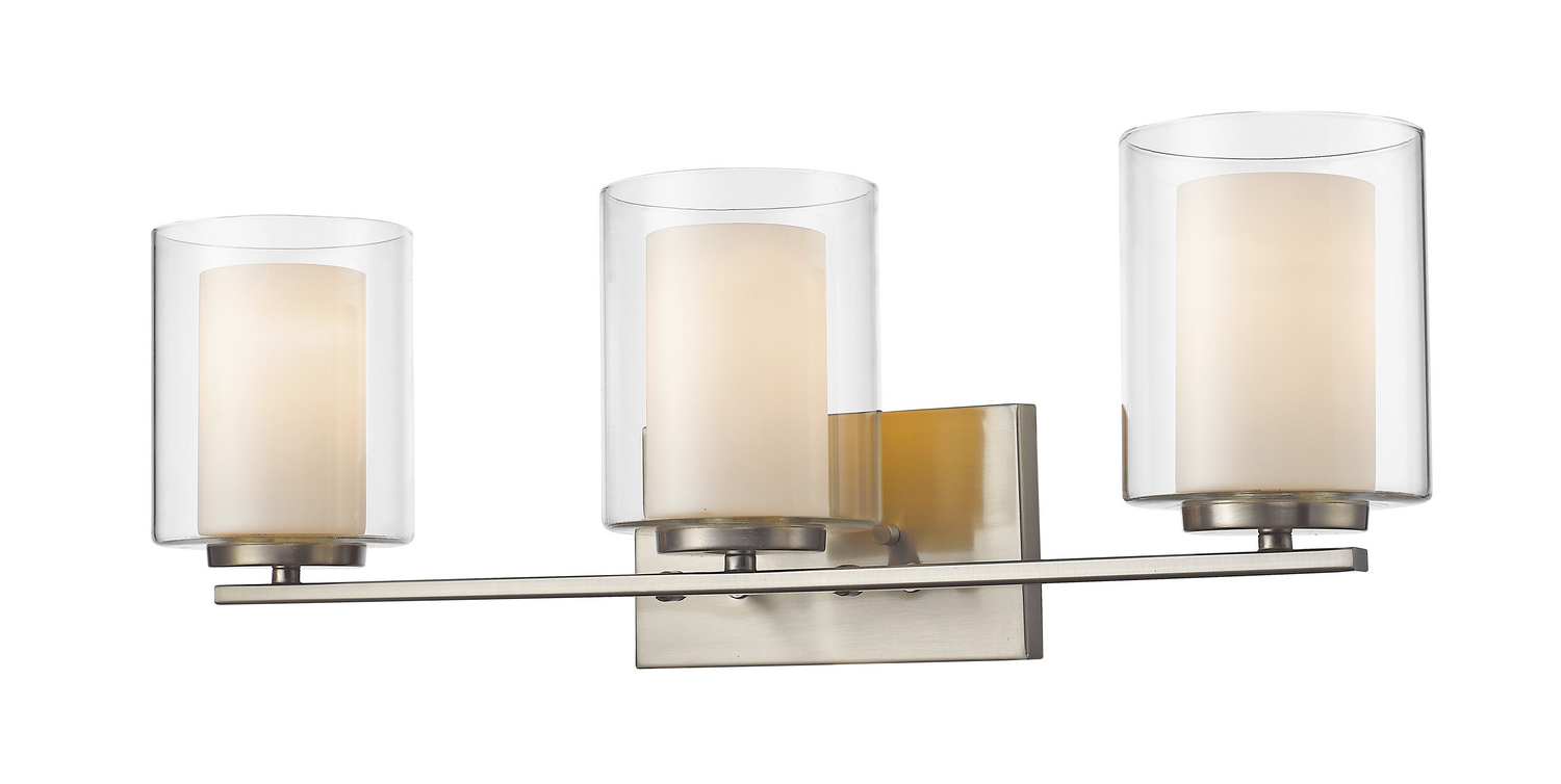 Three Light Vanity by Z-Lite - Willow Collection, Brushed Nickel Finish - 426-3V-BN