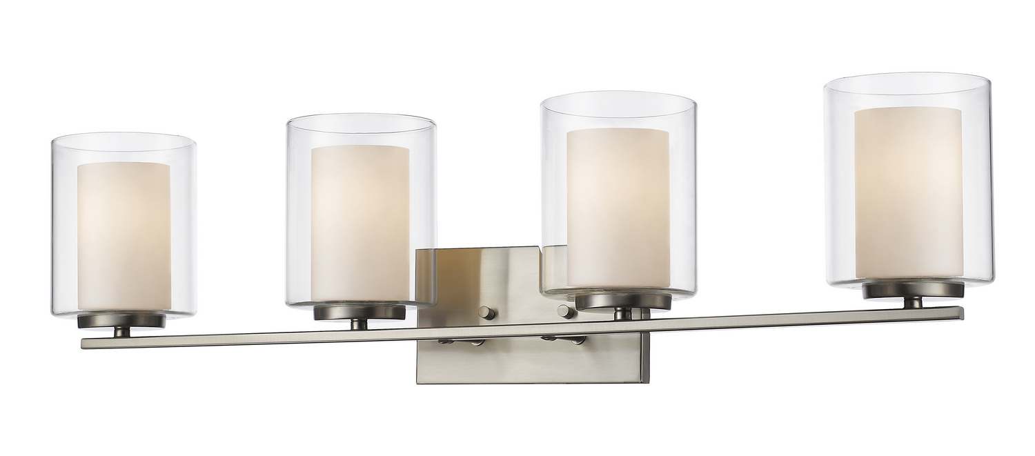 Four Light Vanity by Z-Lite - Willow Collection, Brushed Nickel Finish - 426-4V-BN