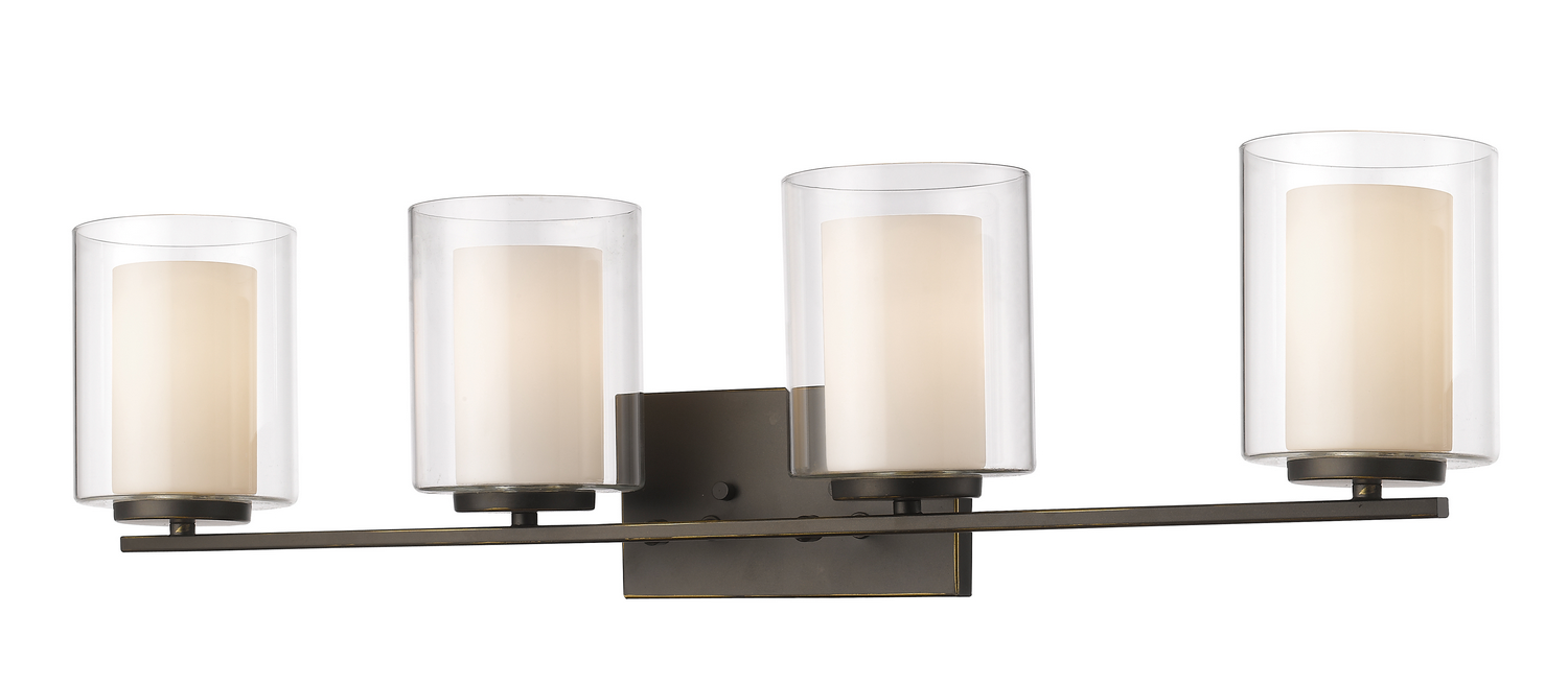 Four Light Vanity by Z-Lite - Willow Collection, Olde Bronze Finish - 426-4V-OB