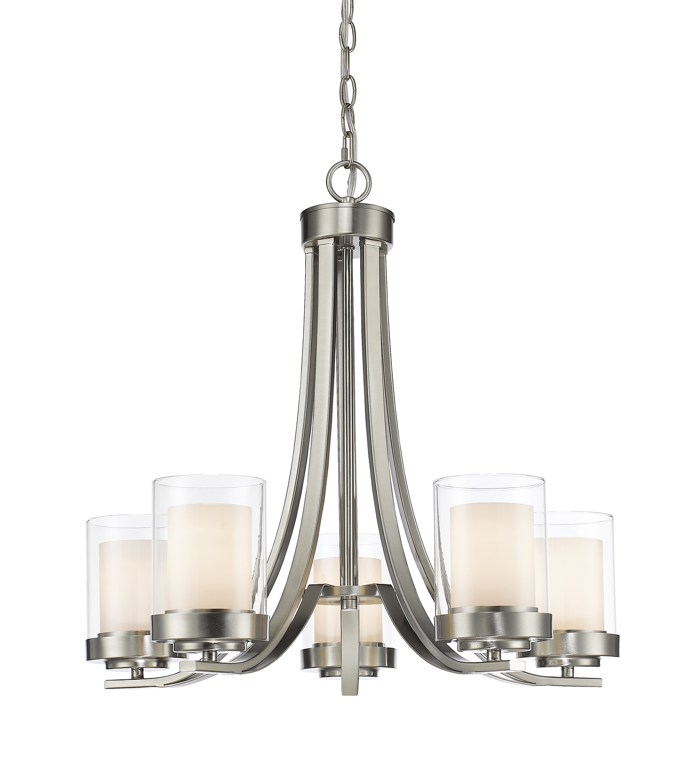 Five Light Chandelier by Z-Lite - Willow Collection, Brushed Nickel Finish - 426-5-BN