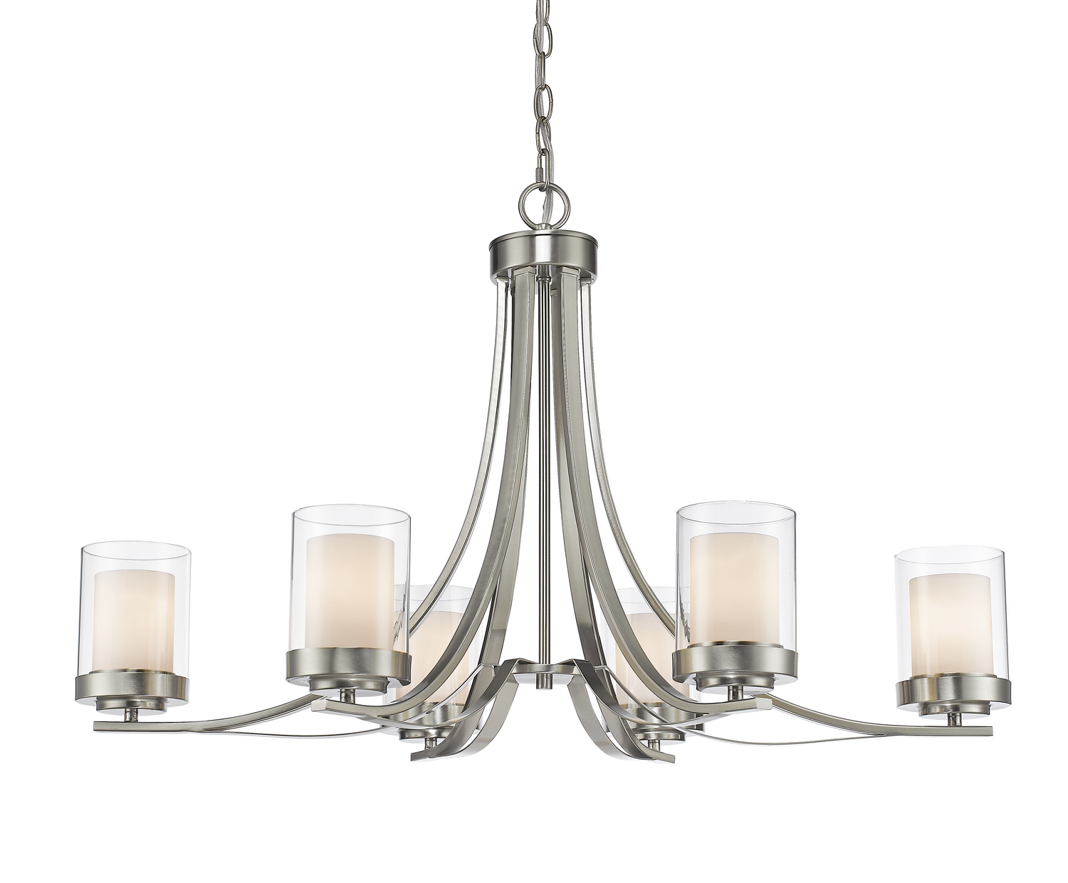 Six Light Chandelier by Z-Lite - Willow Collection, Brushed Nickel Finish - 426-6-BN