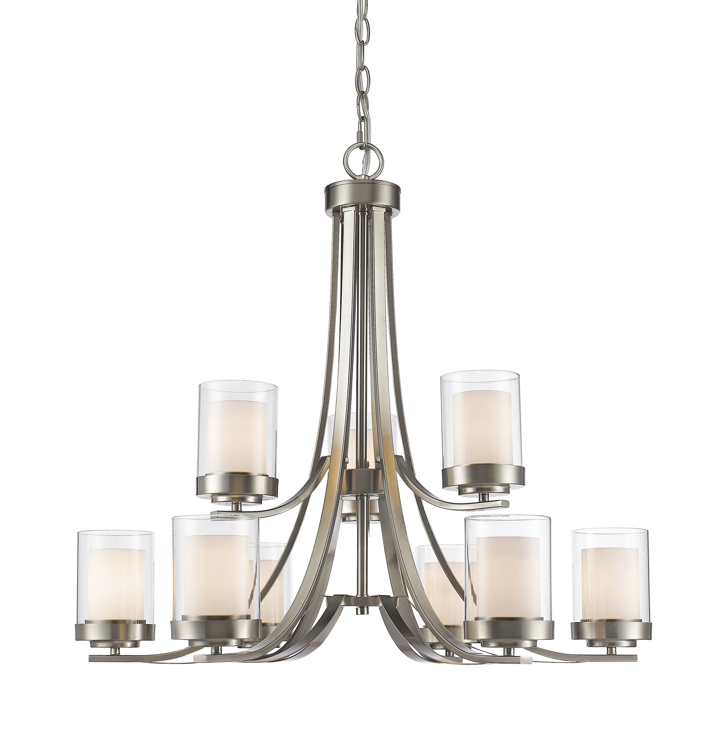 Nine Light Chandelier by Z-Lite - Willow Collection, Brushed Nickel Finish - 426-9-BN