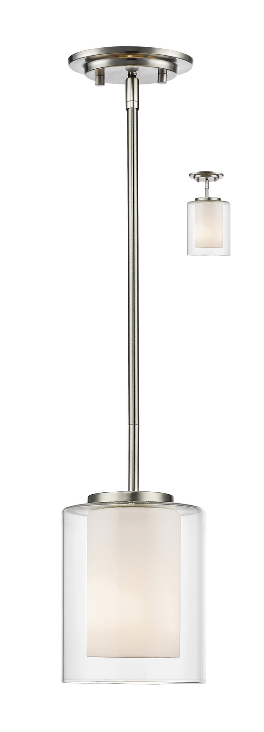 One Light Pendant by Z-Lite - Willow Collection, Brushed Nickel Finish - 426MP-BN