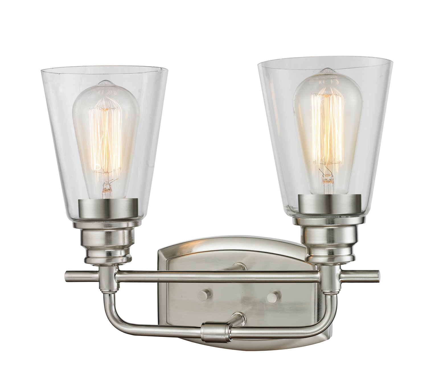 Two Light Vanity by Z-Lite - Annora Collection, Brushed Nickel Finish - 428-2V-BN