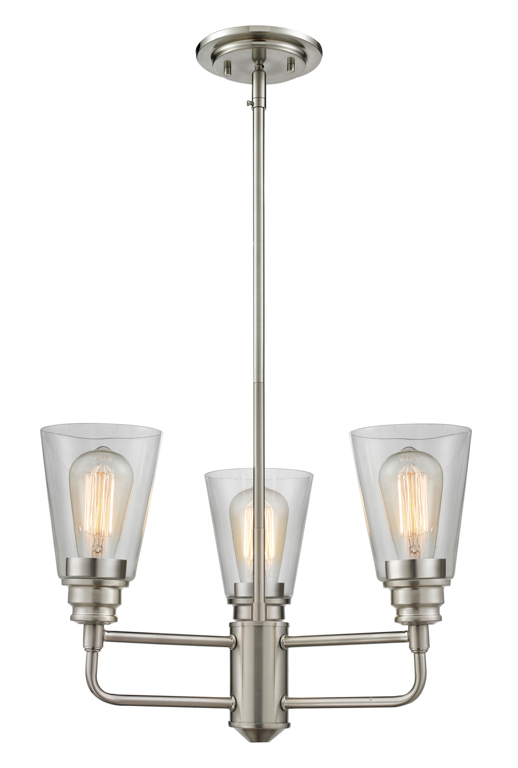 Three Light Chandelier by Z-Lite - Annora Collection, Brushed Nickel Finish - 428-3-BN