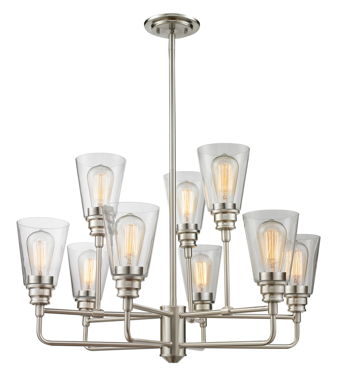 Nine Light Chandelier by Z-Lite - Annora Collection, Brushed Nickel Finish - 428-9-BN