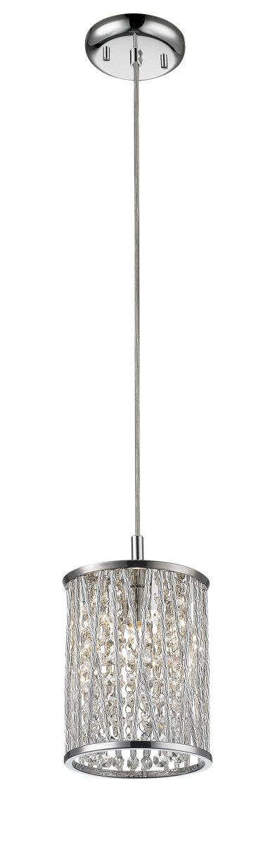 One Light Pendant by Z-Lite - Terra Collection, Chrome Finish - 872CH-RMP