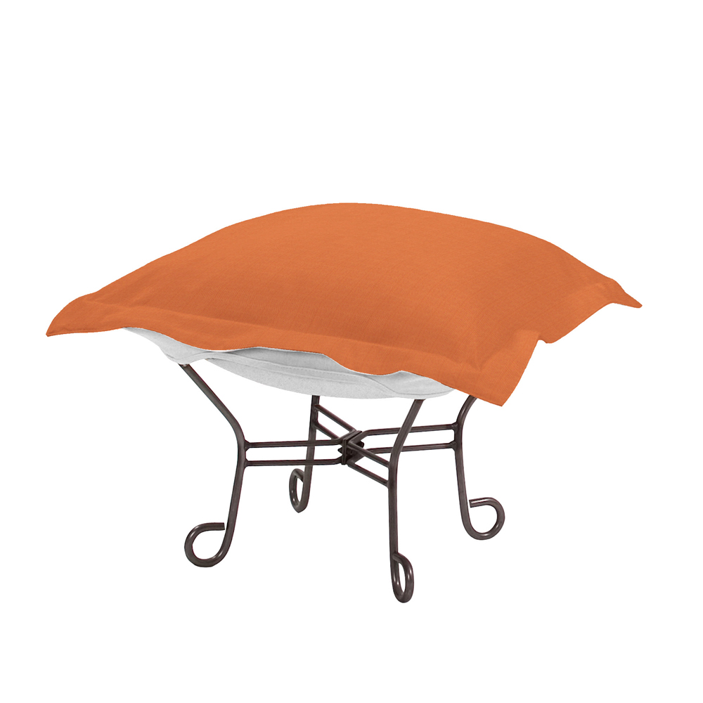 Howard Elliott Patio Collection Puff Ottoman in Titanium - Q510-297