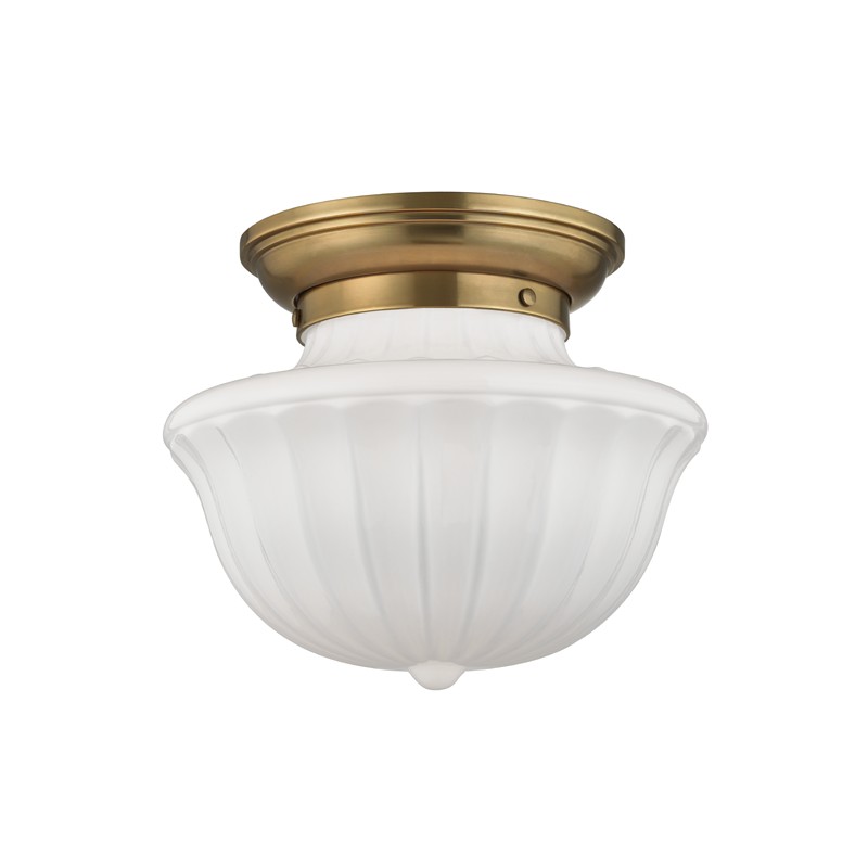 Hudson Valley Dutchess One Light Flush Mount in Aged Brass - 5012F-AGB
