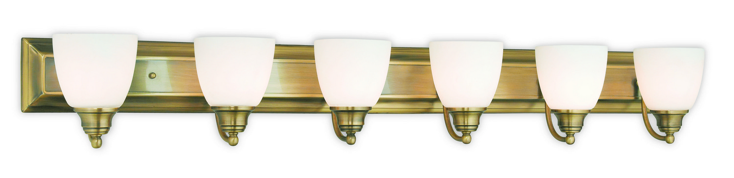 Photos - Chandelier / Lamp Livex Antique Brass Six Light Bath Vanity from the Springfield Collection 10506-01