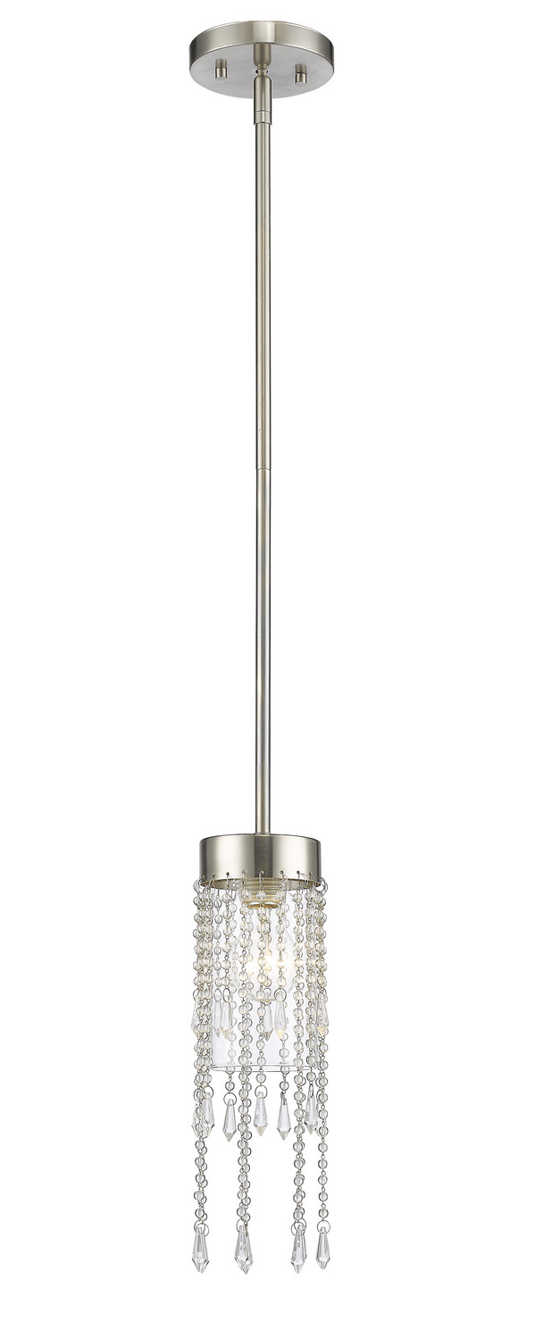 One Light Pendant by Z-Lite - Siena Collection, Brushed Nickel Finish - 433MP-BN