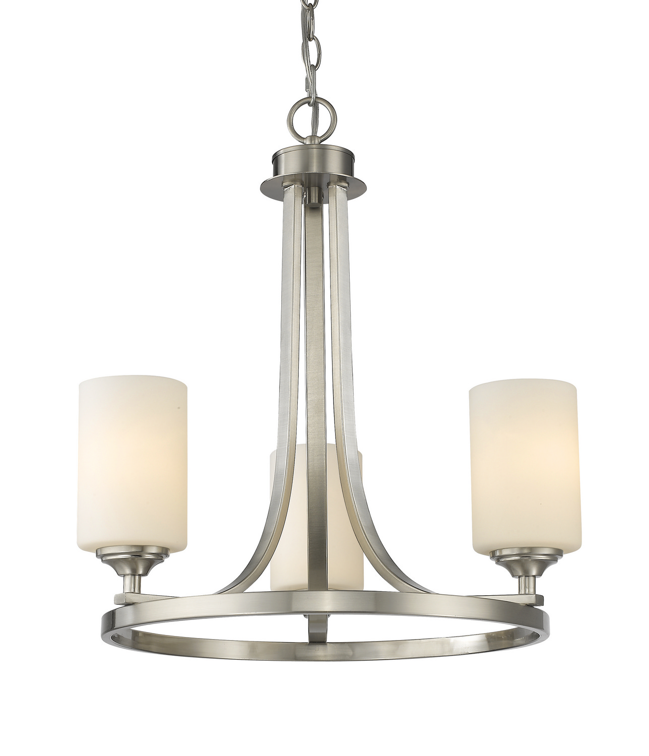 Three Light Chandelier by Z-Lite - Bordeaux Collection, Brushed Nickel Finish - 435-3BN