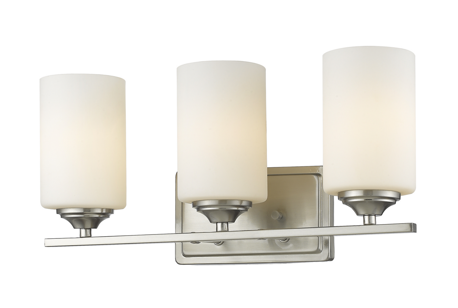 Three Light Vanity by Z-Lite - Bordeaux Collection, Brushed Nickel Finish - 435-3V-BN