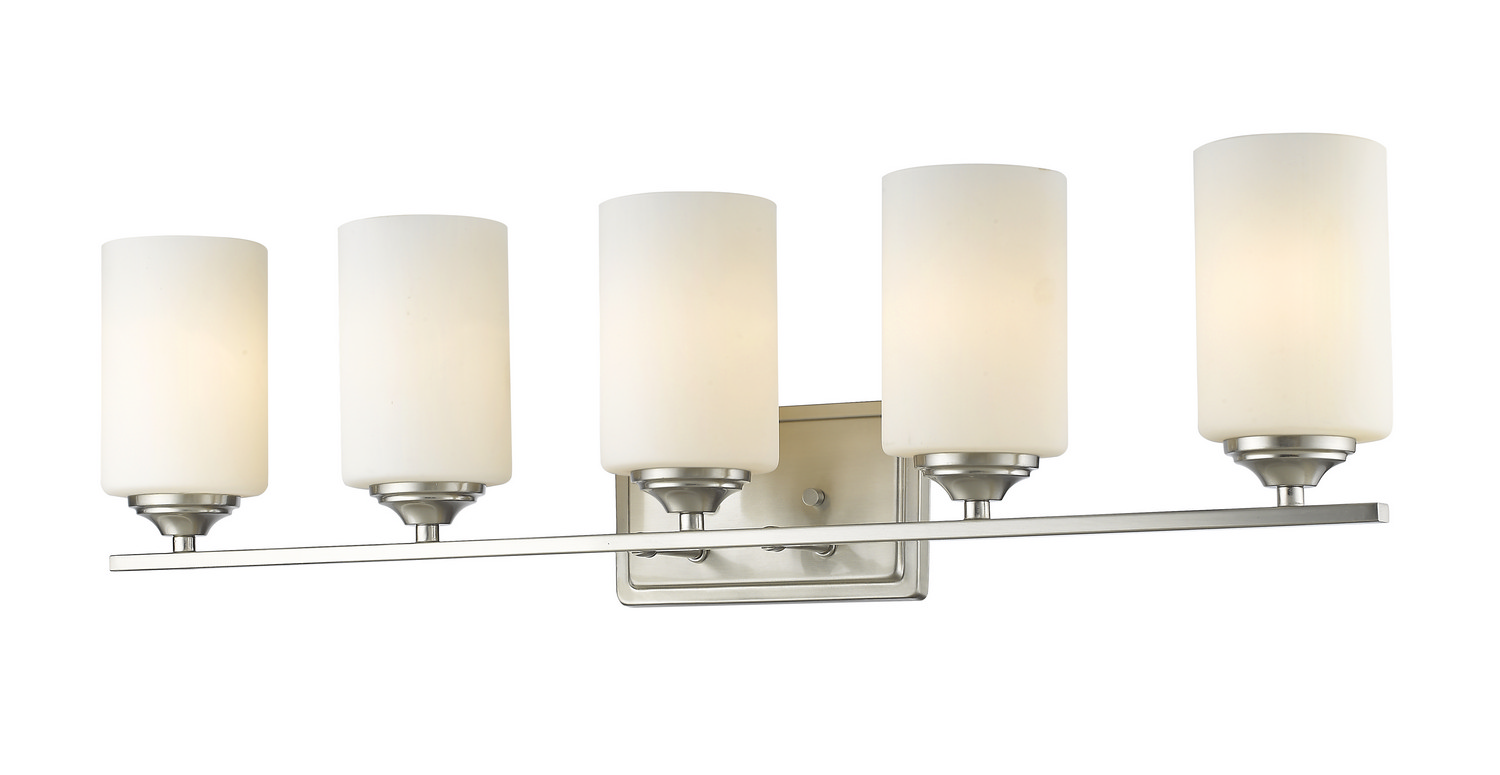 Five Light Vanity by Z-Lite - Bordeaux Collection, Brushed Nickel Finish - 435-5V-BN