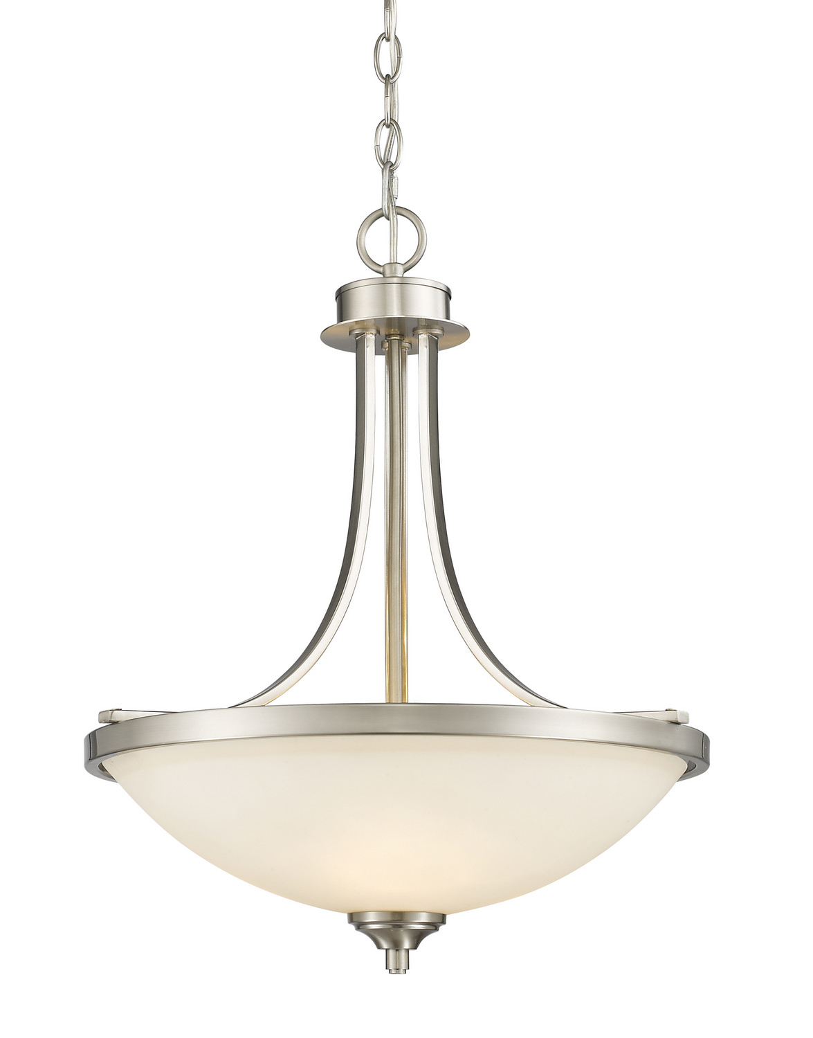 Three Light Pendant by Z-Lite - Bordeaux Collection, Brushed Nickel Finish - 435P-BN