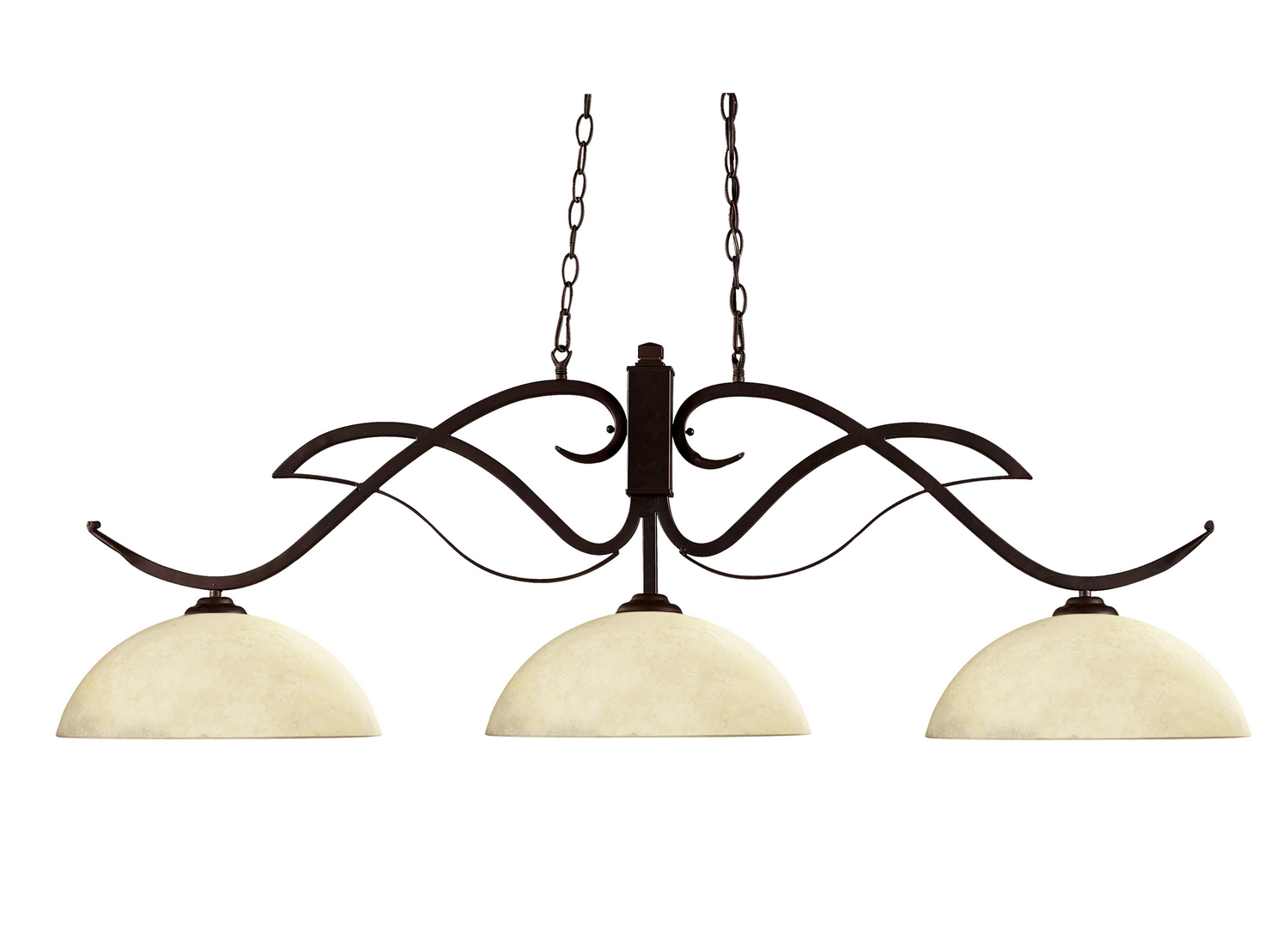Three Light Billiard by Z-Lite - Phoenix Collection, Bronze Finish - 126BRZ-DGM14
