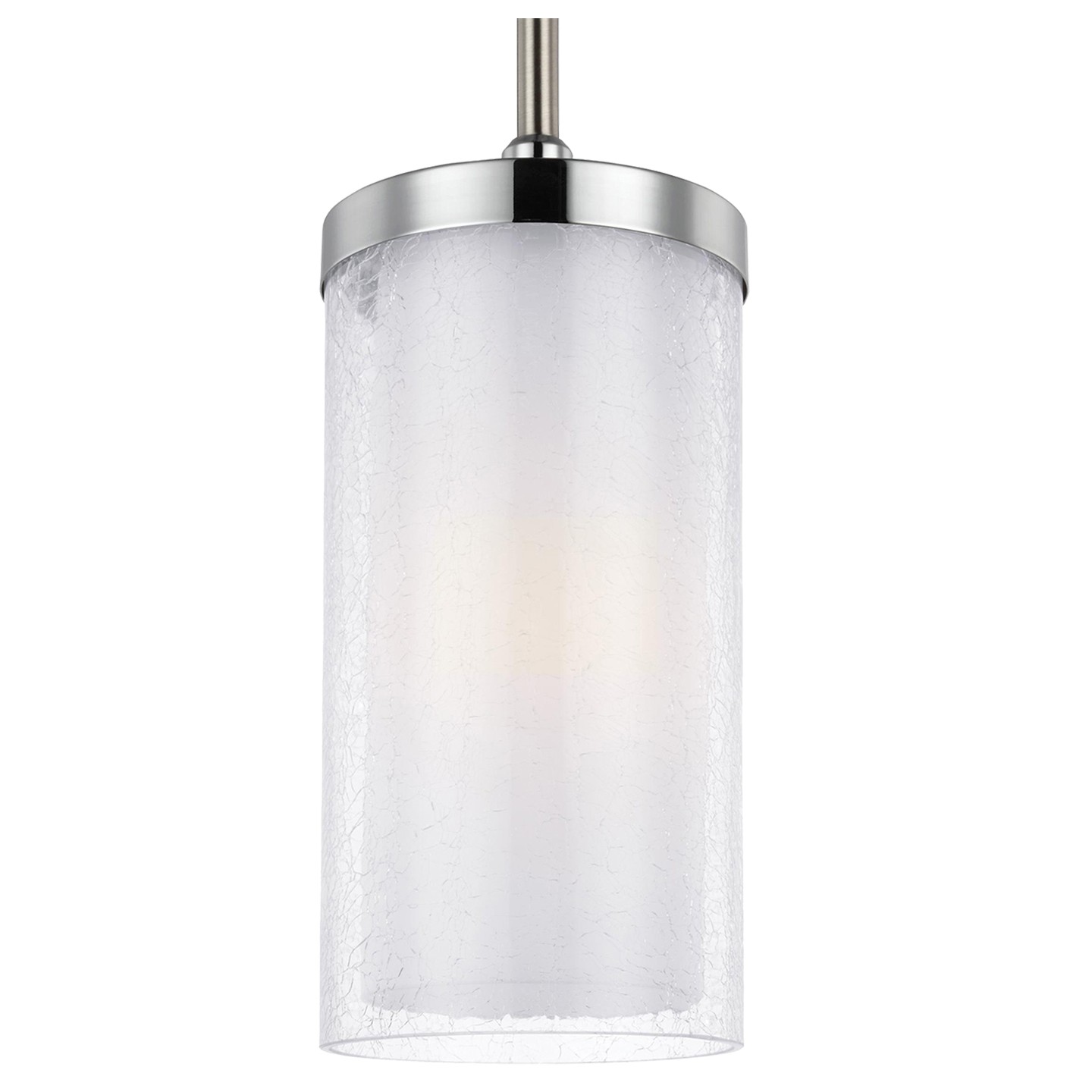 Generation Lighting. Jonah One Light Pendant in Satin Nickel / Chrome - P1334SN/CH