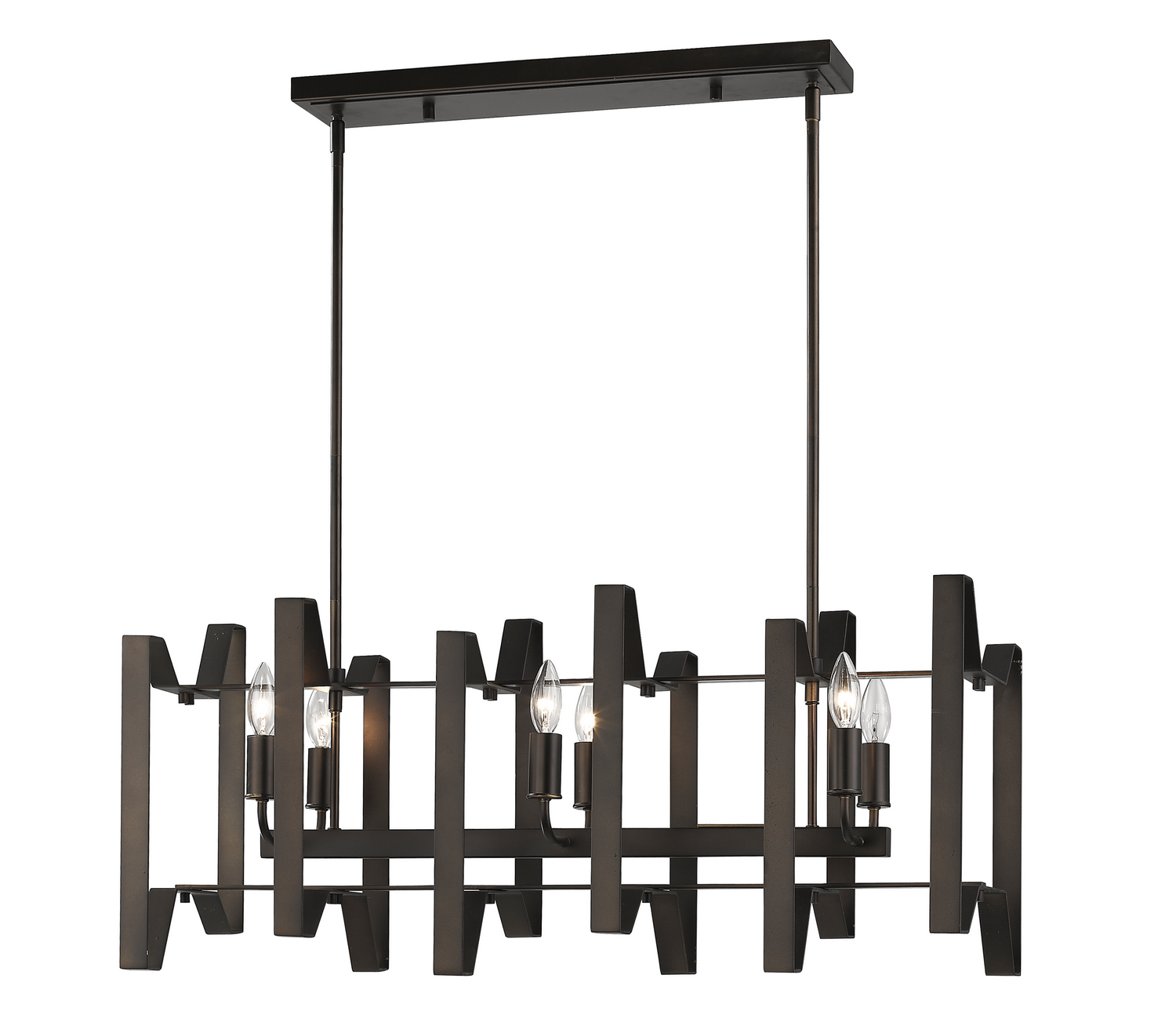 Six Light Linear Chandelier by Z-Lite - Marsala Collection, Bronze Finish - 4000-34BRZ