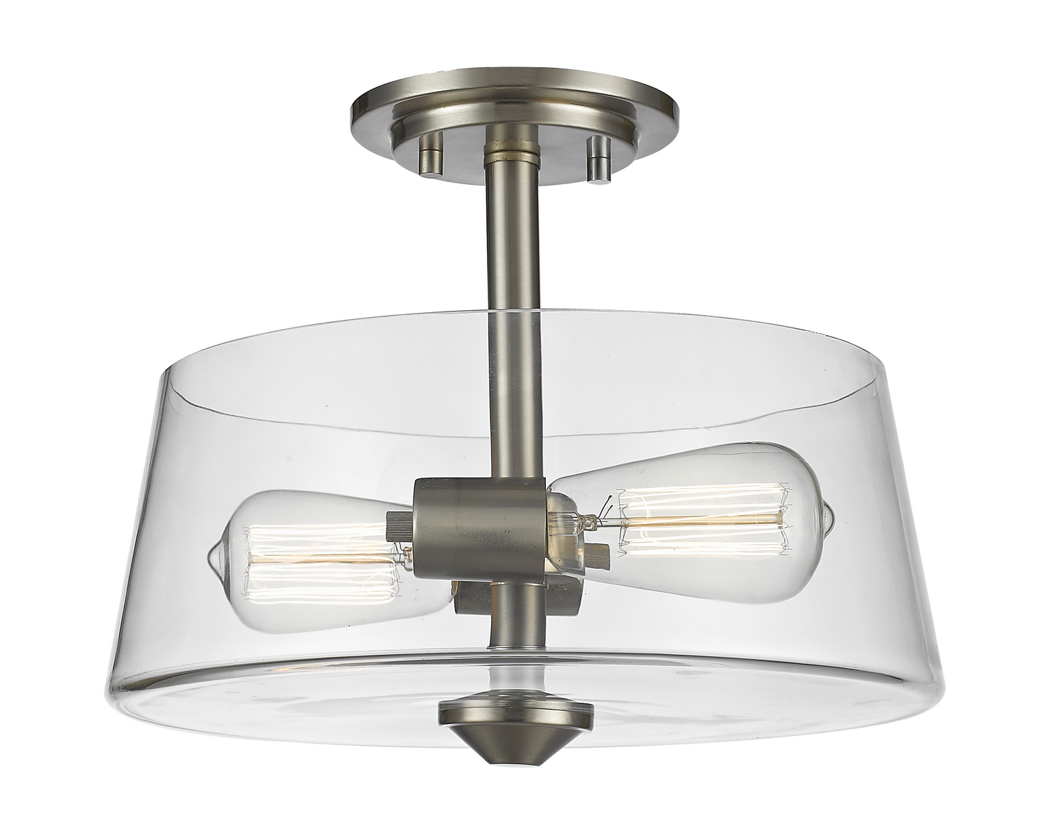Two Light Semi Flush Mount by Z-Lite - Annora Collection, Brushed Nickel Finish - 428SF2-BN