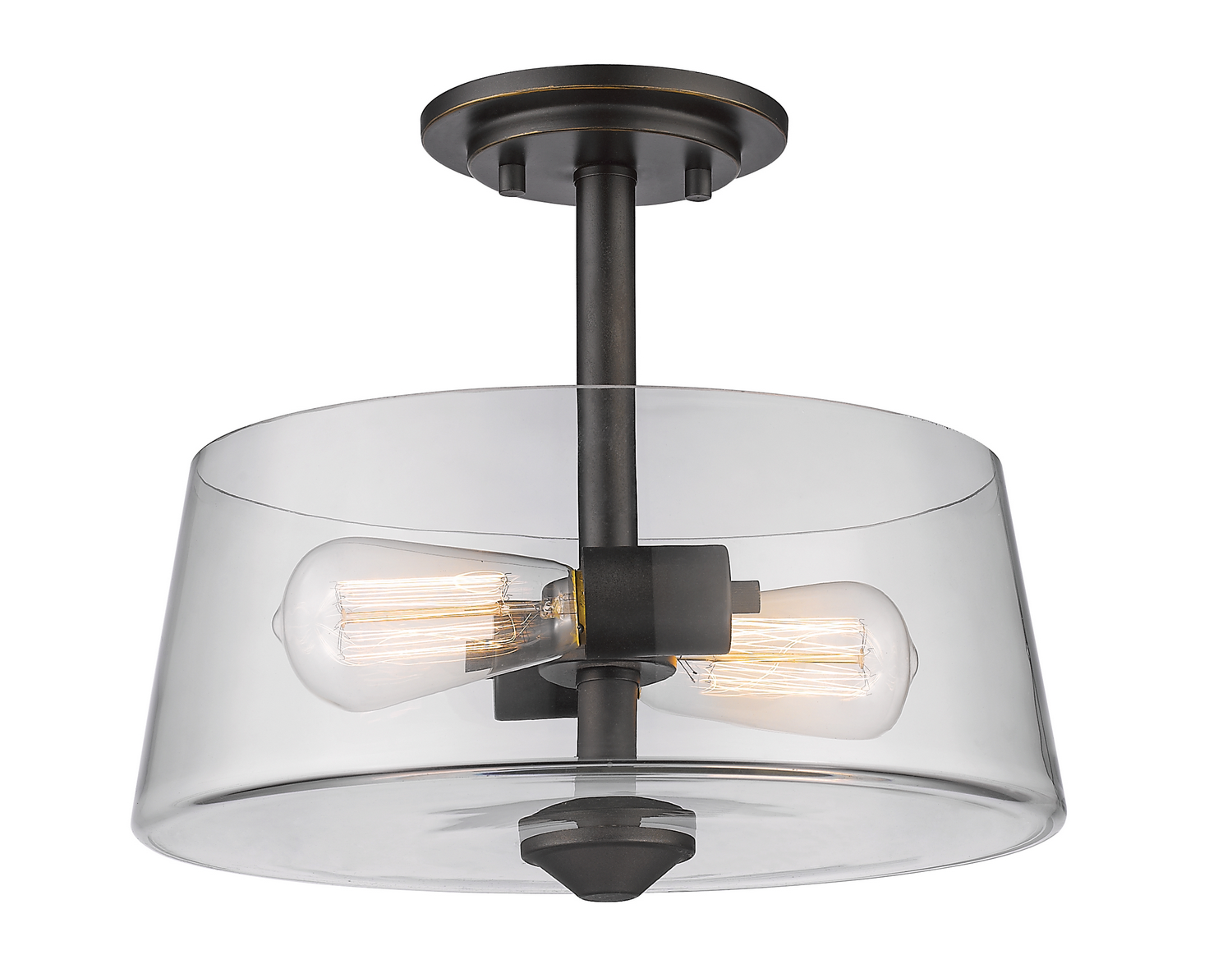 Two Light Semi Flush Mount by Z-Lite - Annora Collection, Olde Bronze Finish - 428SF2-OB