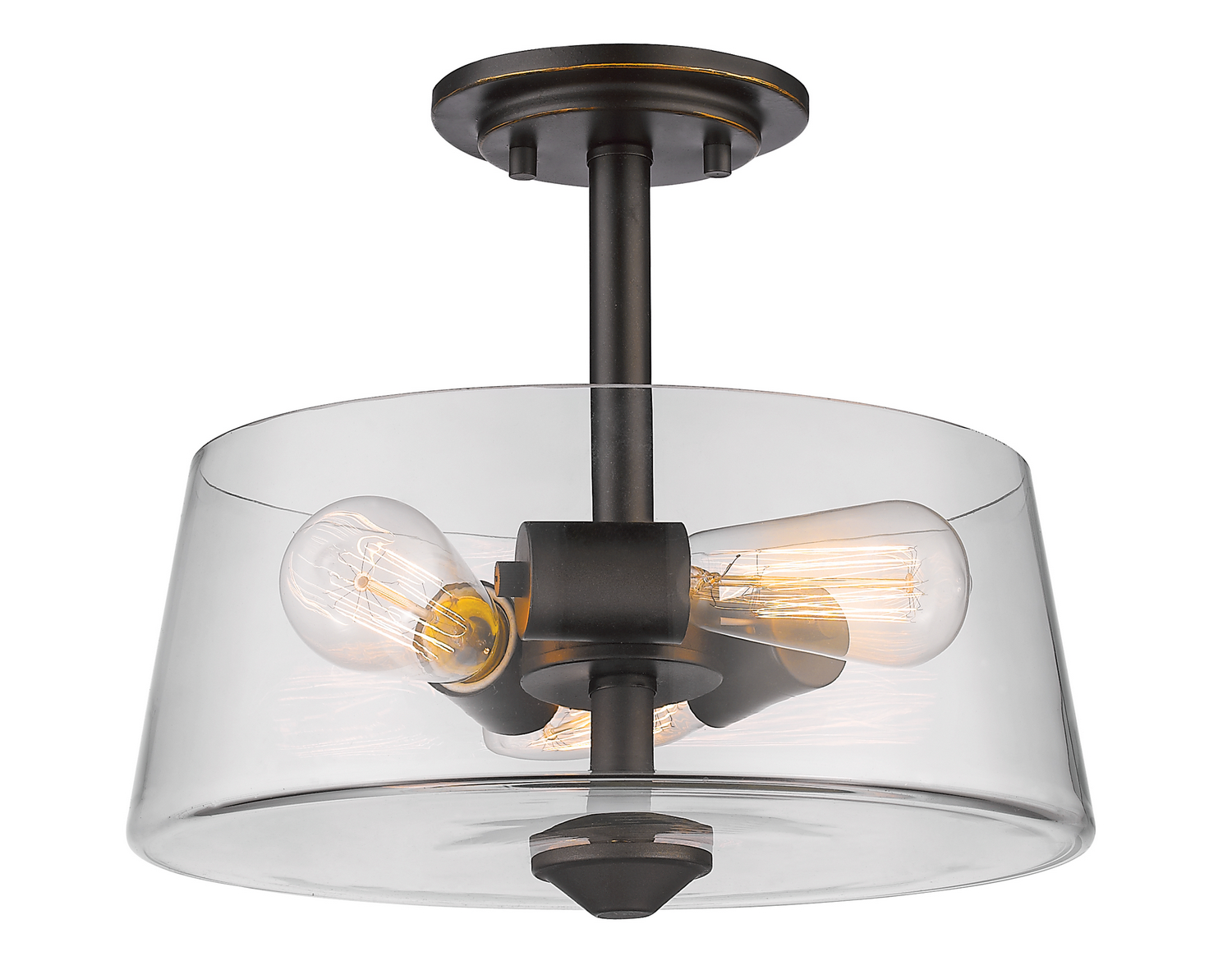 Three Light Semi Flush Mount by Z-Lite - Annora Collection, Olde Bronze Finish - 428SF3-OB