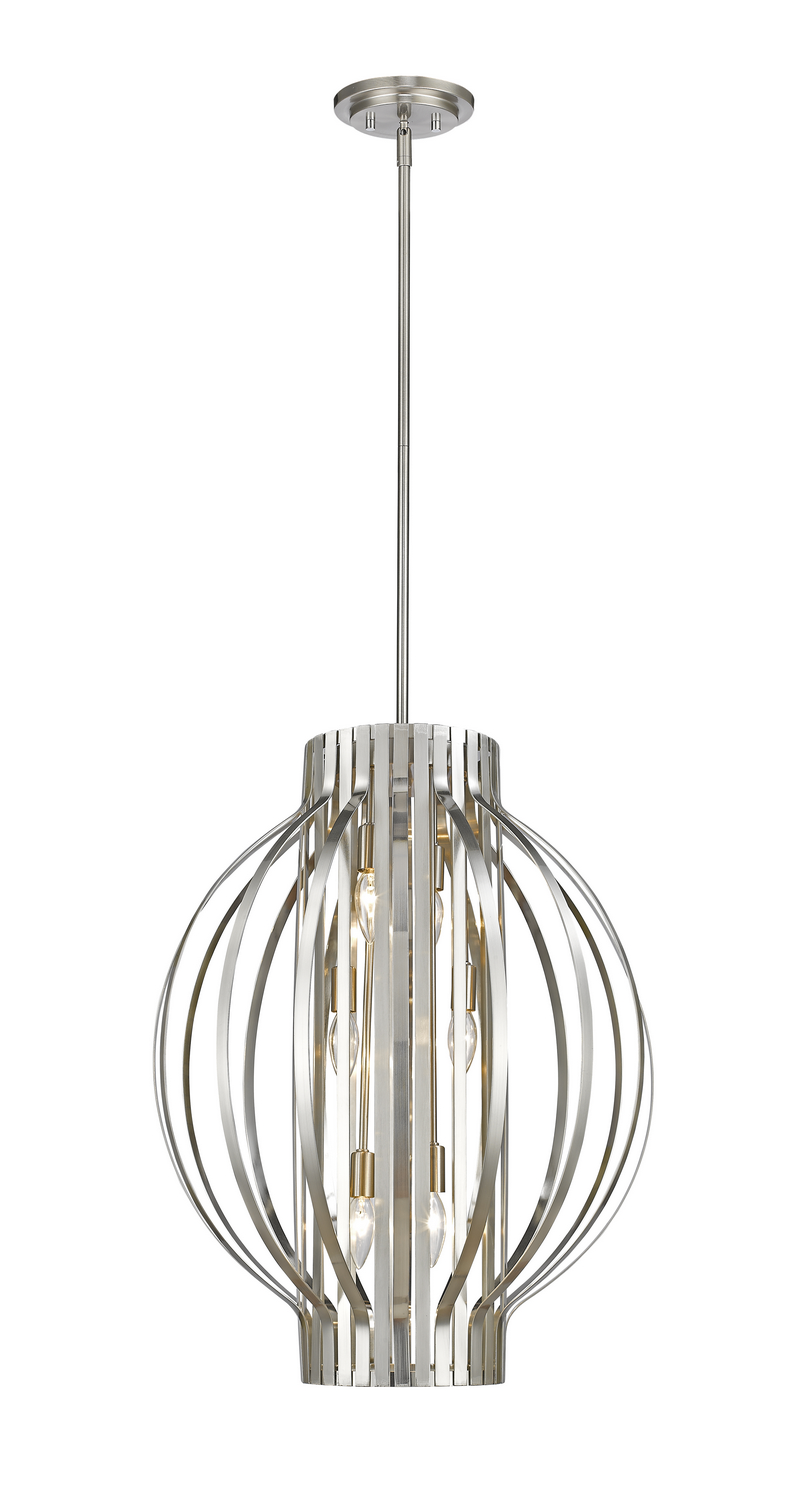 Six Light Pendant by Z-Lite - Moundou Collection, Brushed Nickel Finish - 436-20BN
