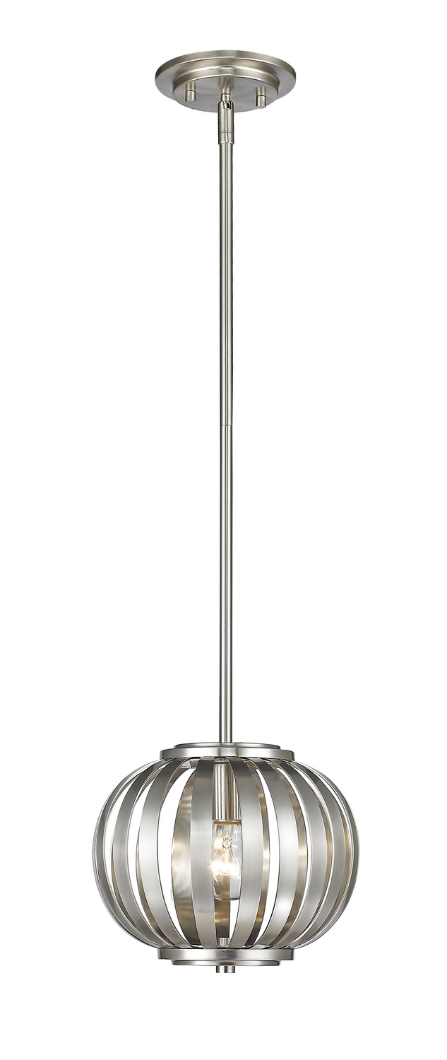 One Light Pendant by Z-Lite - Moundou Collection, Brushed Nickel Finish - 438-8BN