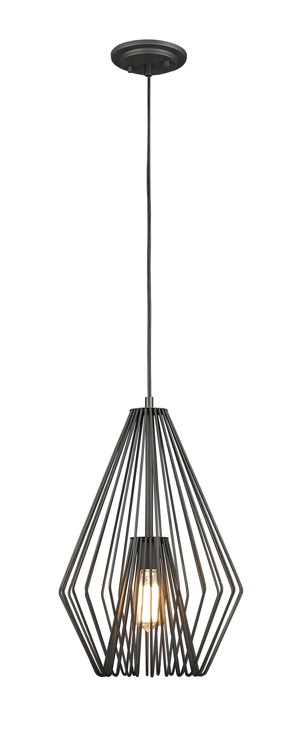 One Light Pendant by Z-Lite - Quintus Collection, Bronze Finish - 442MP12-BRZ