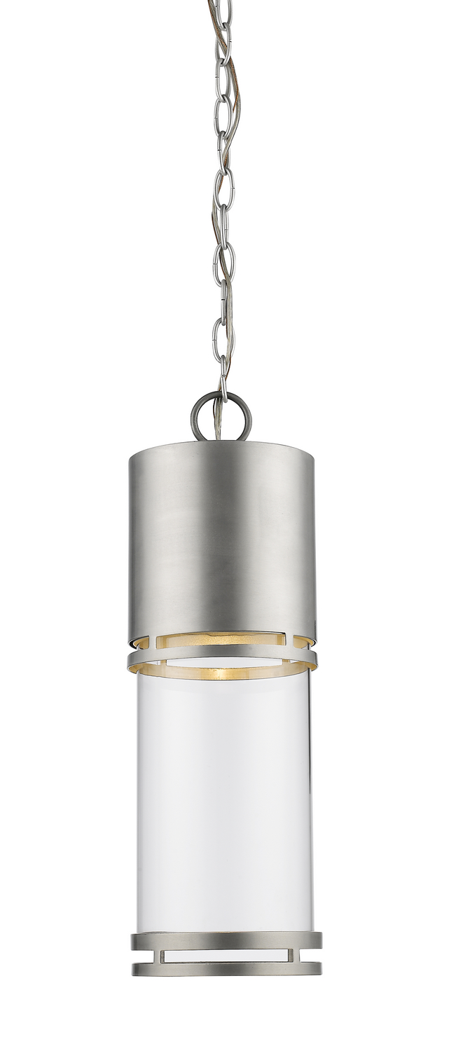 LED Outdoor Chain Mount Ceiling Fixture by Z-Lite - Luminata Collection, Brushed Aluminum Finish - 553CHB-BA-LED