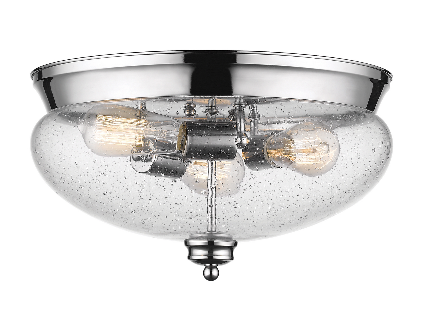 Three Light Flush Mount by Z-Lite - Amon Collection, Chrome Finish - 722F3-CH