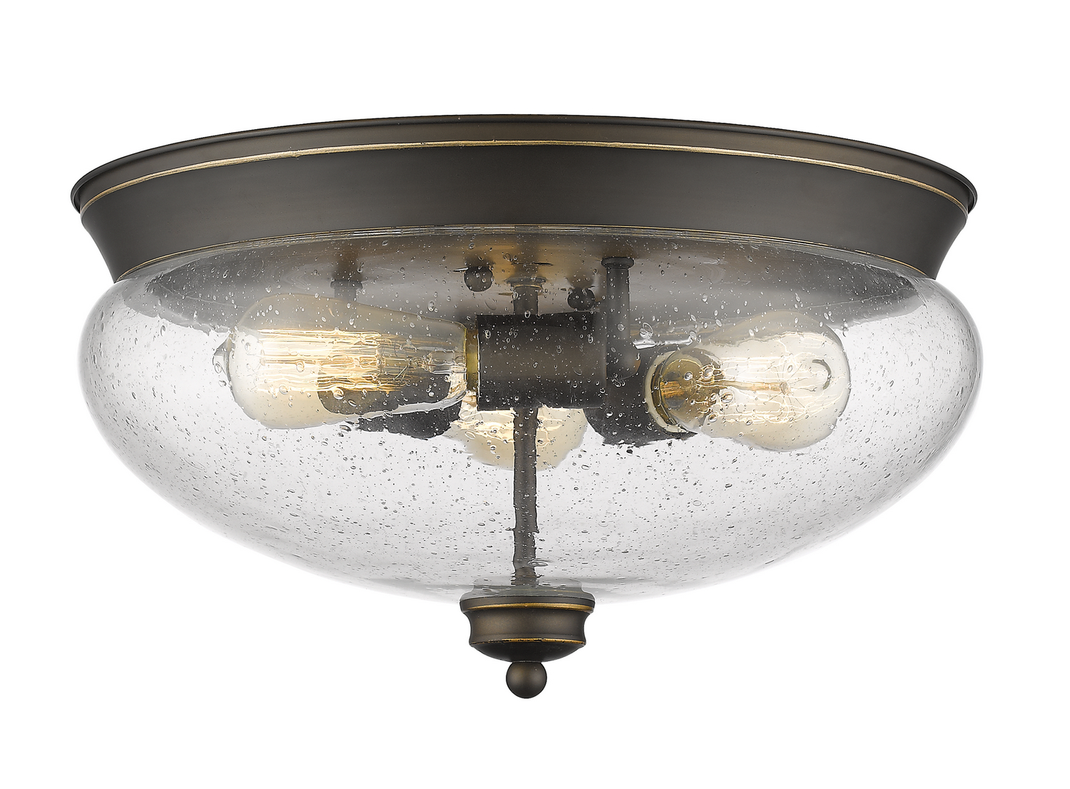 Three Light Flush Mount by Z-Lite - Amon Collection, Olde Bronze Finish - 722F3-OB