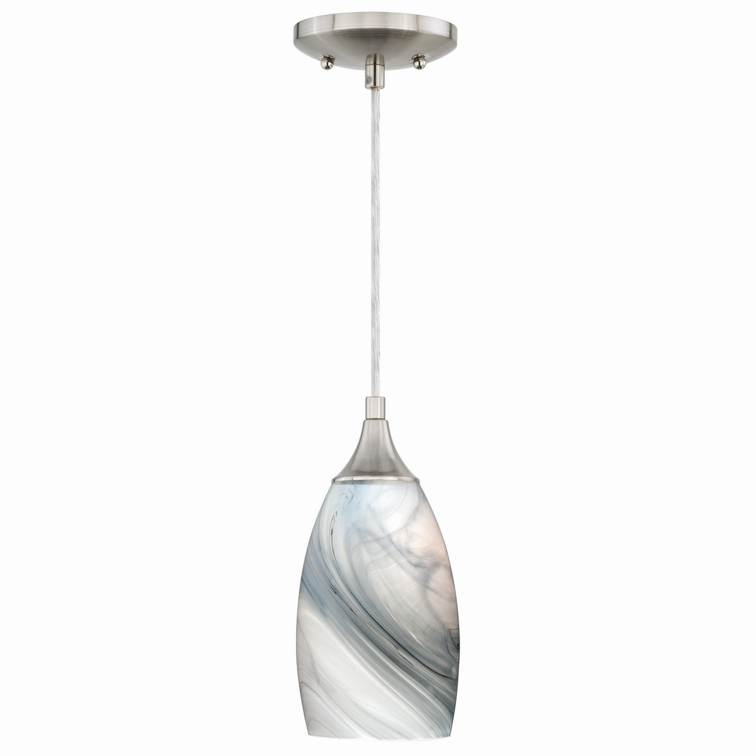 Satin Nickel One Light Mini Pendant from the Milano Collection