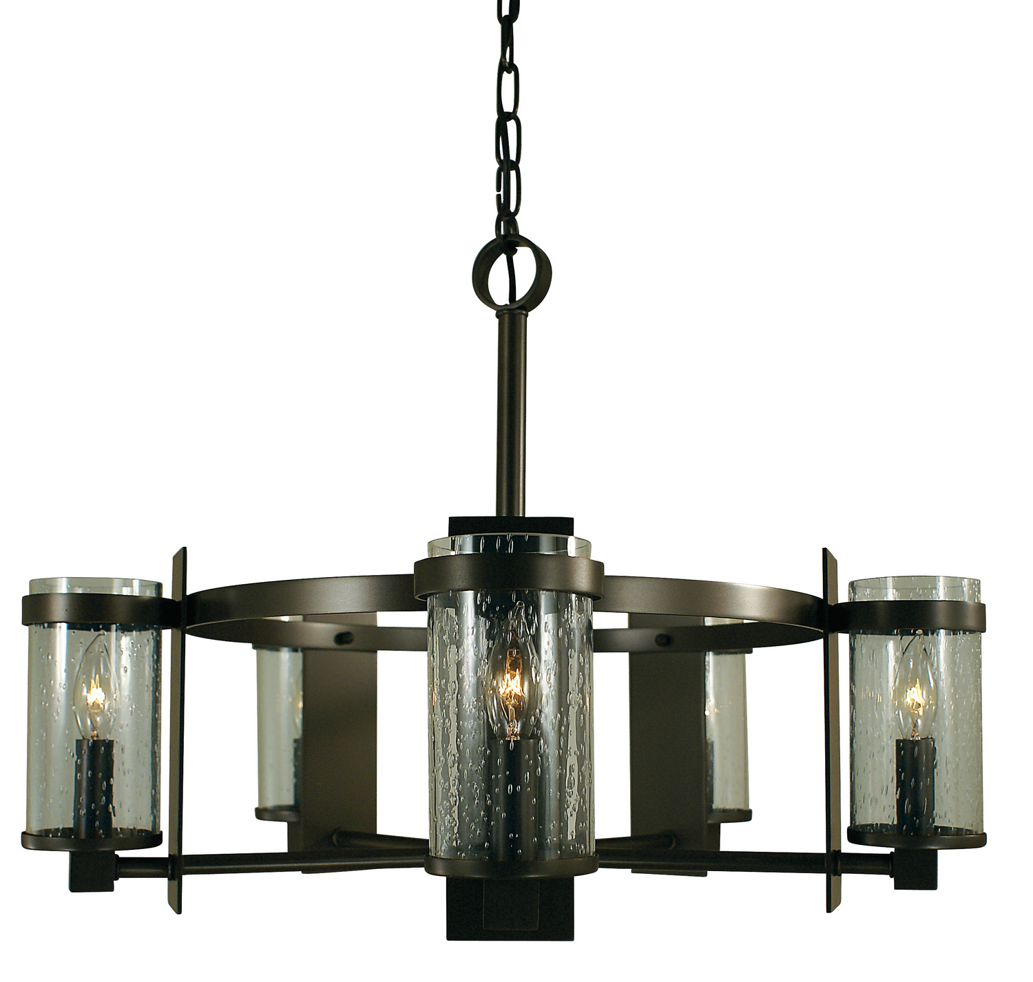 Framburg Hammersmith Five Light Chandelier in Mahogany Bronze with Clear Glass - 4435 MB/C