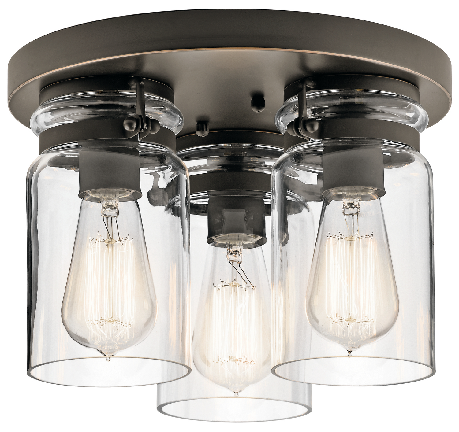 Kichler Brinley Three Light Flush Mount in Olde Bronze - 42891OZ