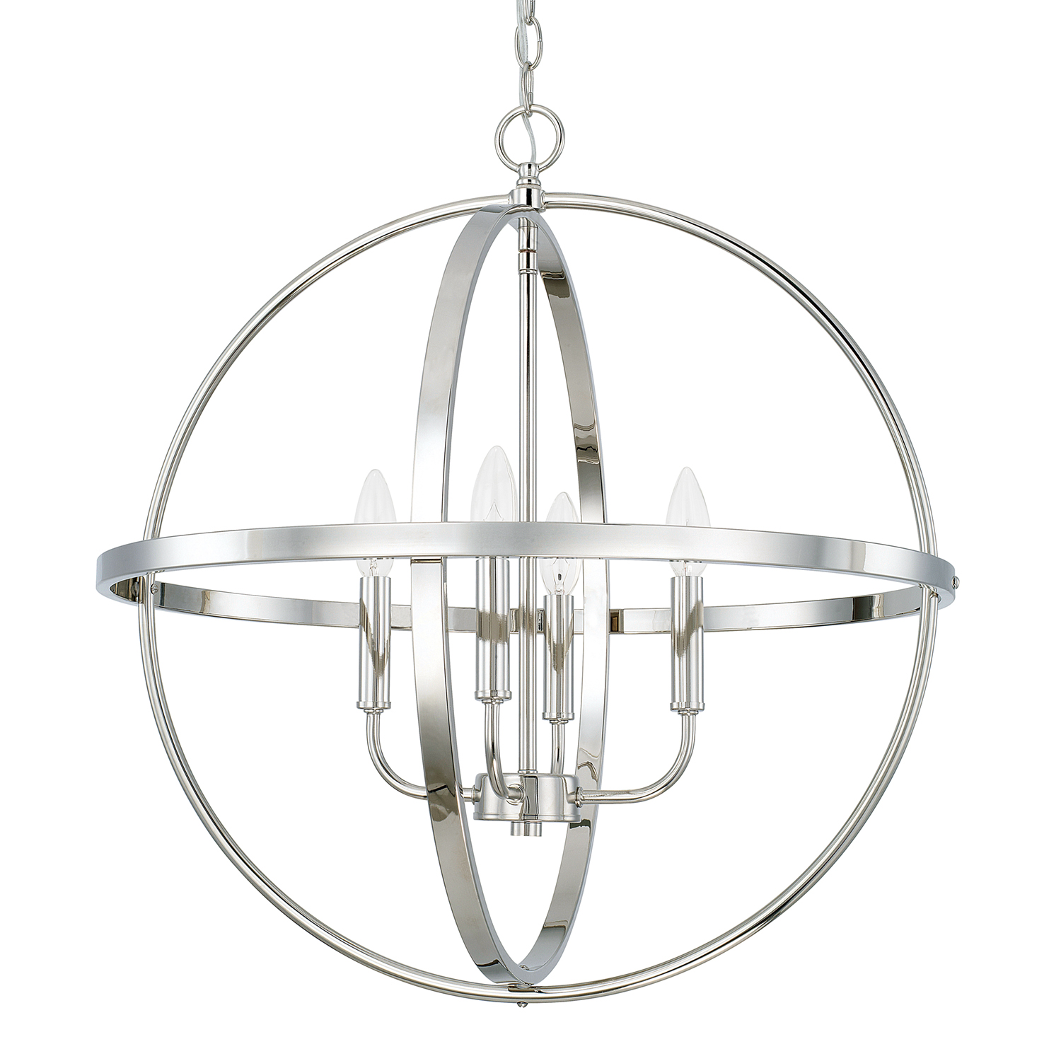 Capital Lighting Hartwell Four Light Pendant in Polished Nickel - 317542PN