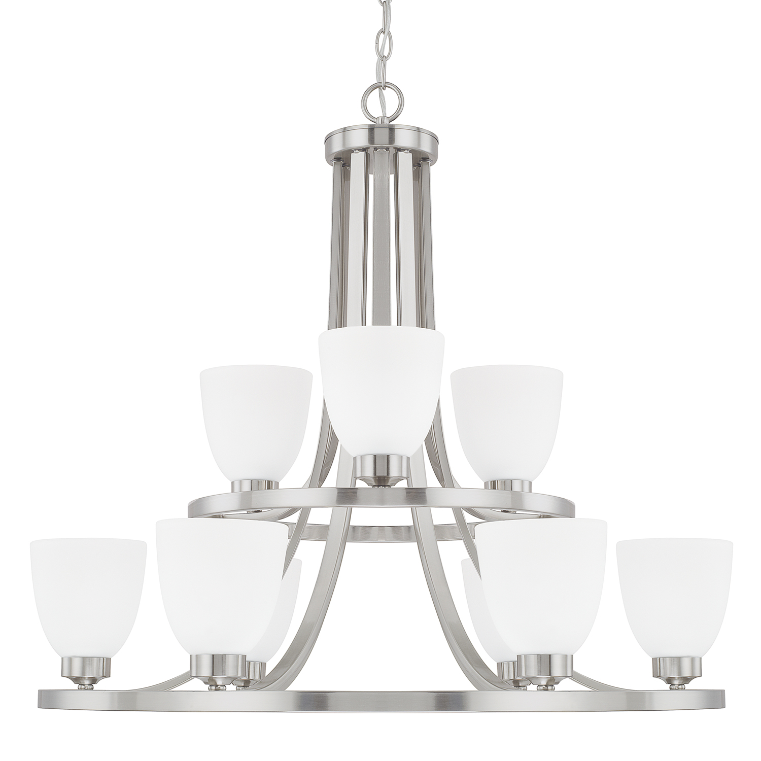 Capital Lighting Jameson Nine Light Chandelier in Brushed Nickel - 414391BN-333