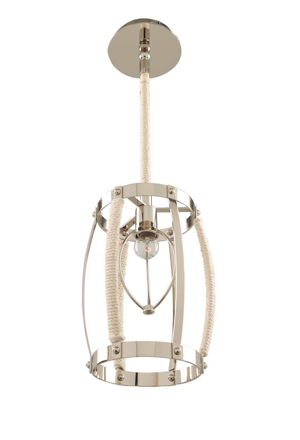 Kalco Bradbury One Light Mini Pendant in Polished Nickel - 312550PN