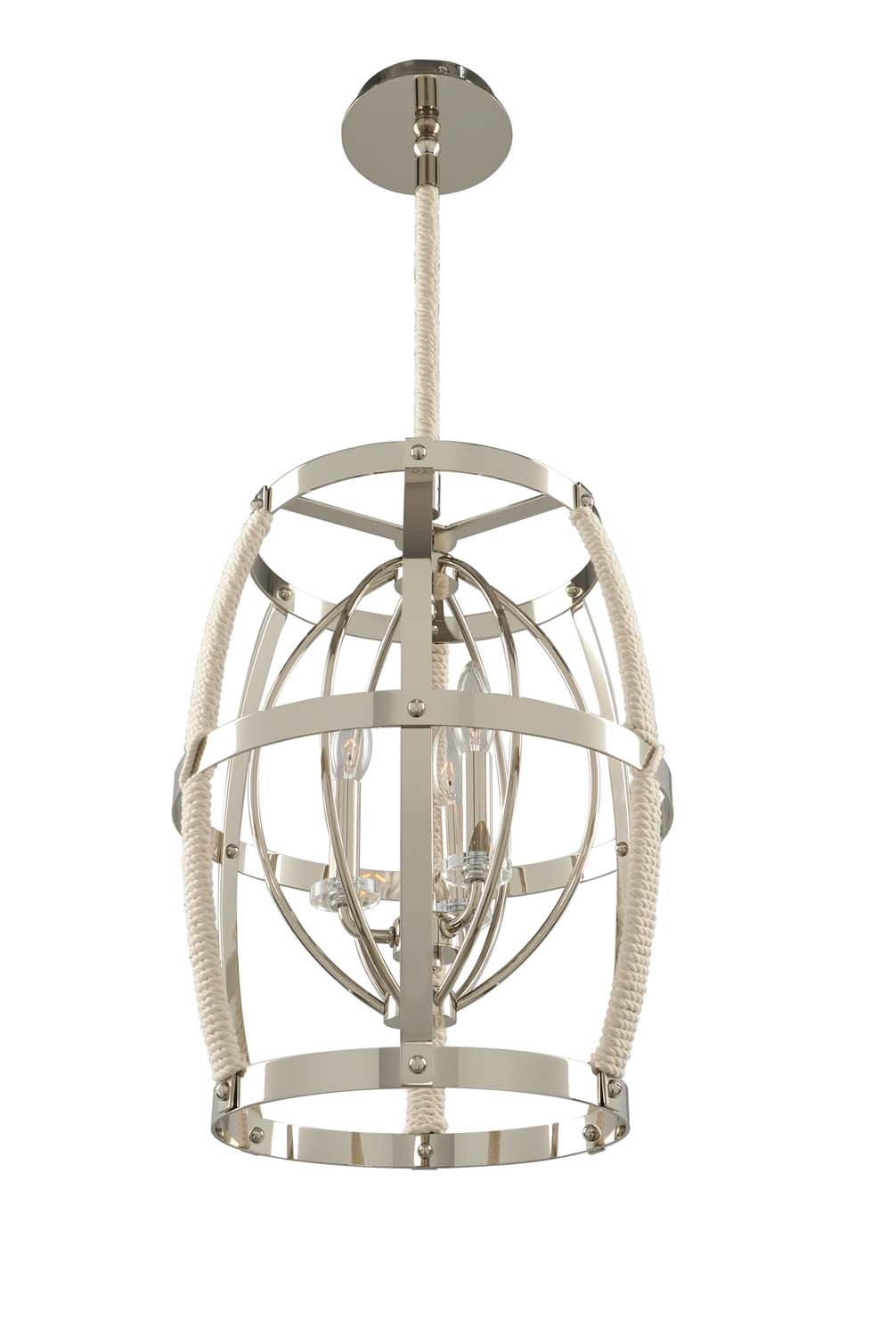 Kalco Bradbury Three Light Pendant in Polished Nickel - 312551PN