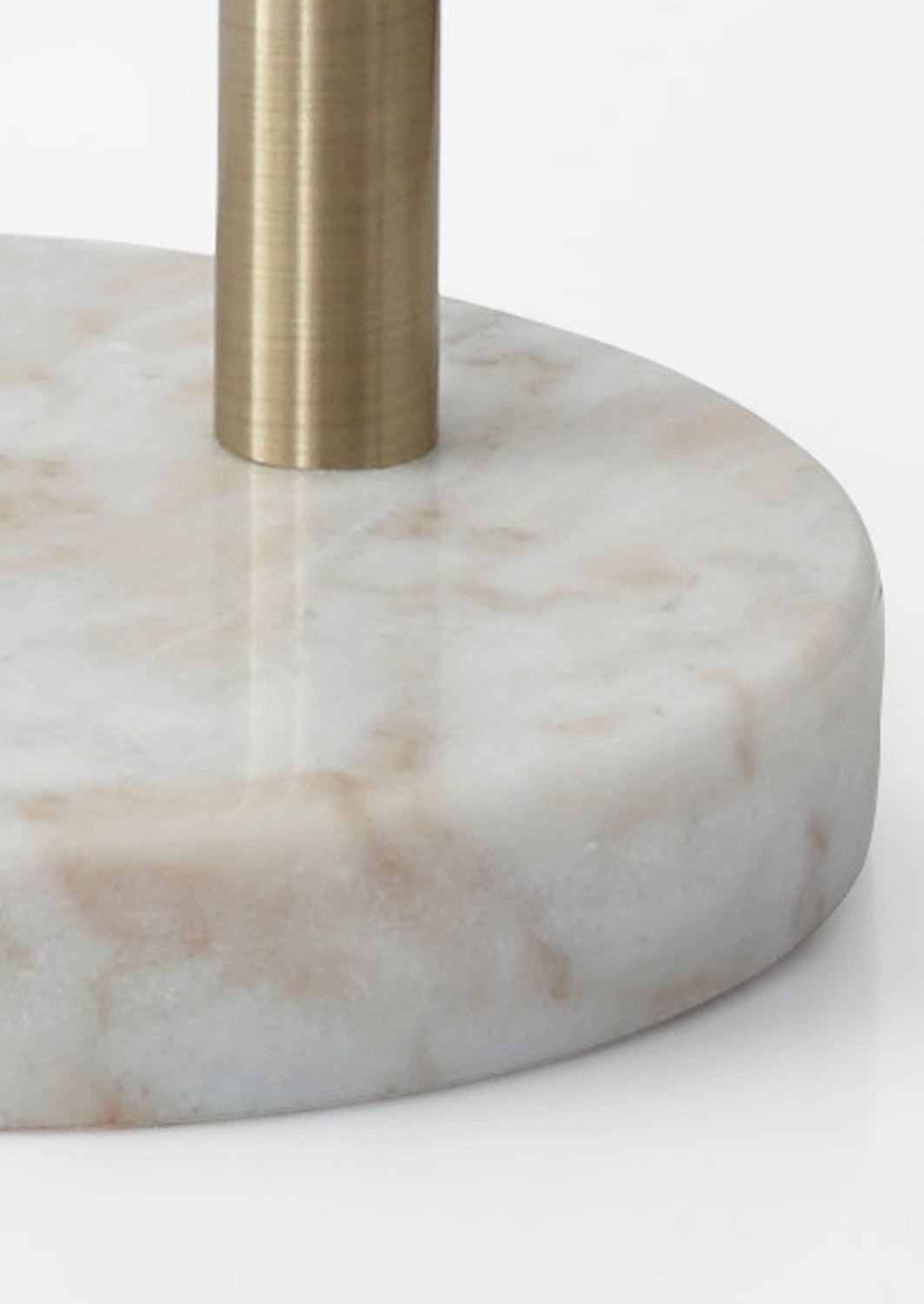 Adesso Home Bowery 73.5H Antique Brass Arc Floor Lamp with Off-White Textured Drum Shade (4249-21) | Quill