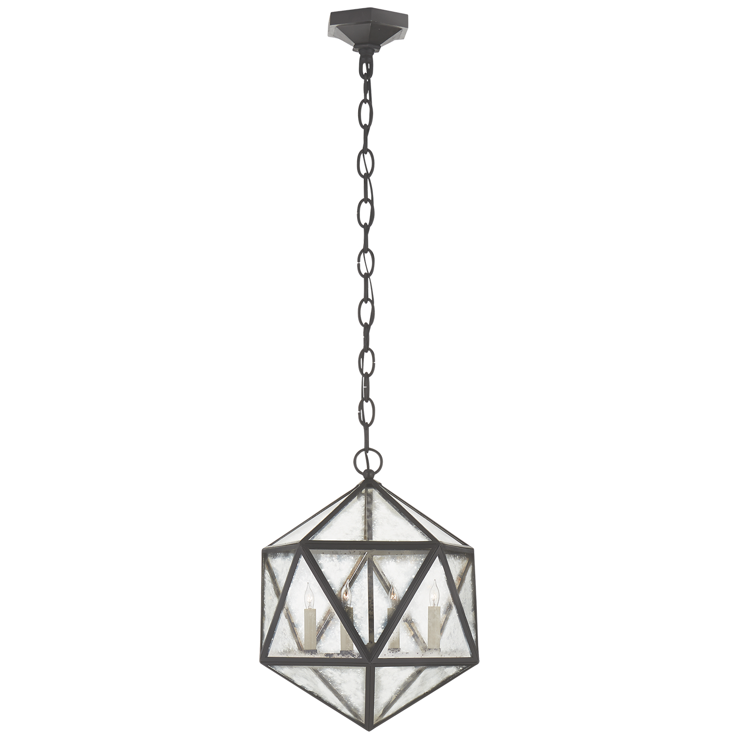 Visual Comfort Signature Zeno Four Light Lantern in Aged Iron - CHC 5201AI-AM