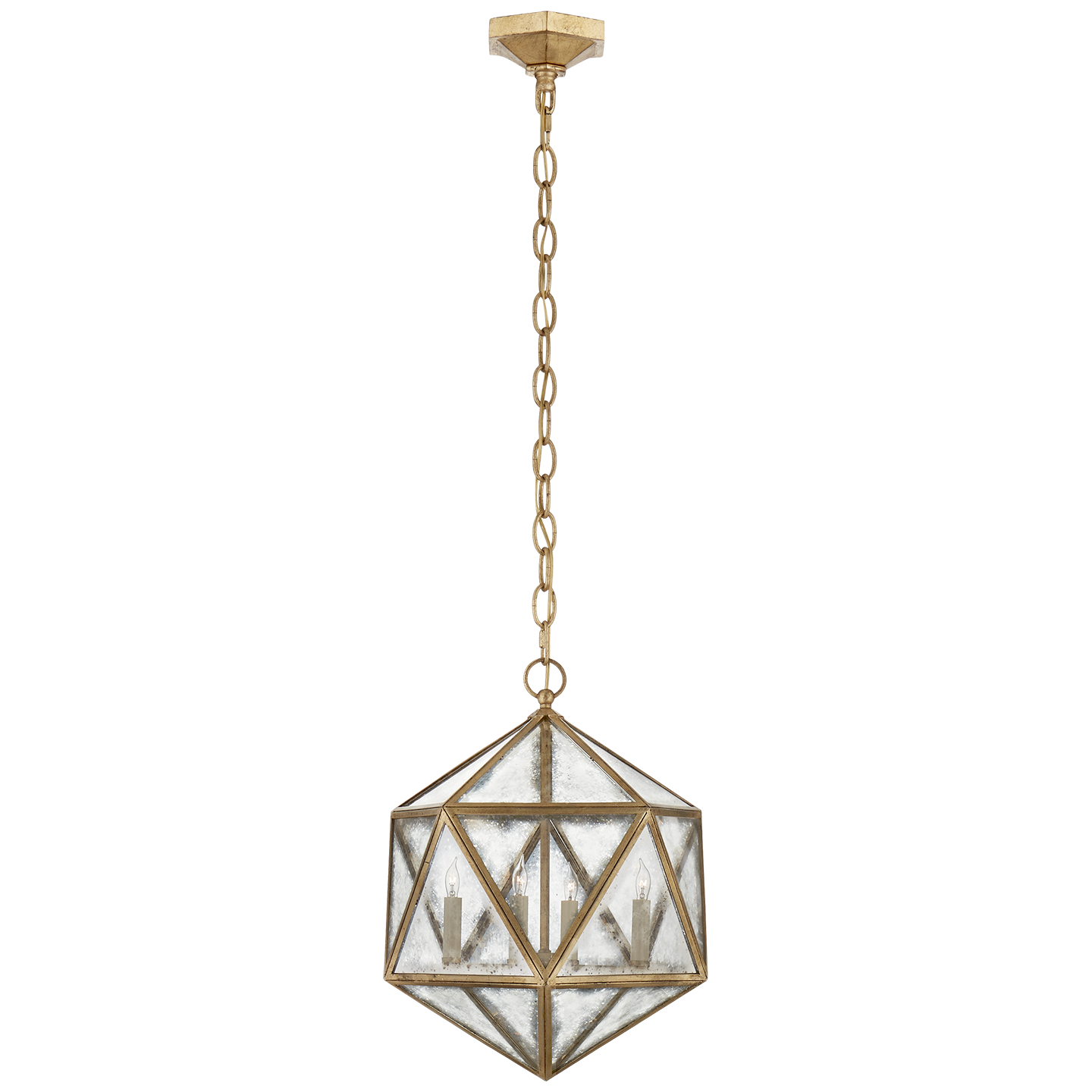 Visual Comfort Signature Zeno Four Light Lantern in Gilded Iron - CHC 5201GI-AM